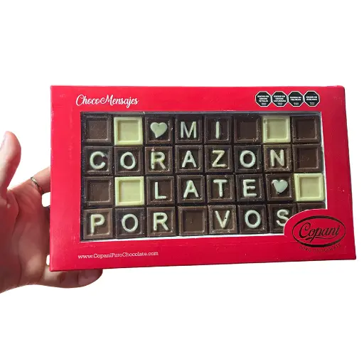 Chocomensaje mi corazon late por vos